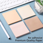 Thenshop 12 Pads Boho Sticky Notes 3''x3'', Self Stick Notes Pads Boho Office Supplies, Vintage Aesthetic School Accessories 50 Sheets/pad
