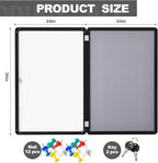 Geetery 36 x 24 Inch Enclosed Fabric Bulletin Board Tamperproof Lockable Noticeboard Fabric&Aluminium Frame Display Cases Wall-Mounted Display Case for School, Office - Secure, Durable