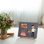 JDEA Wooden Double-Sided Chalkboard with Base (2 Pack) - 8.7x11.5 inches, Black