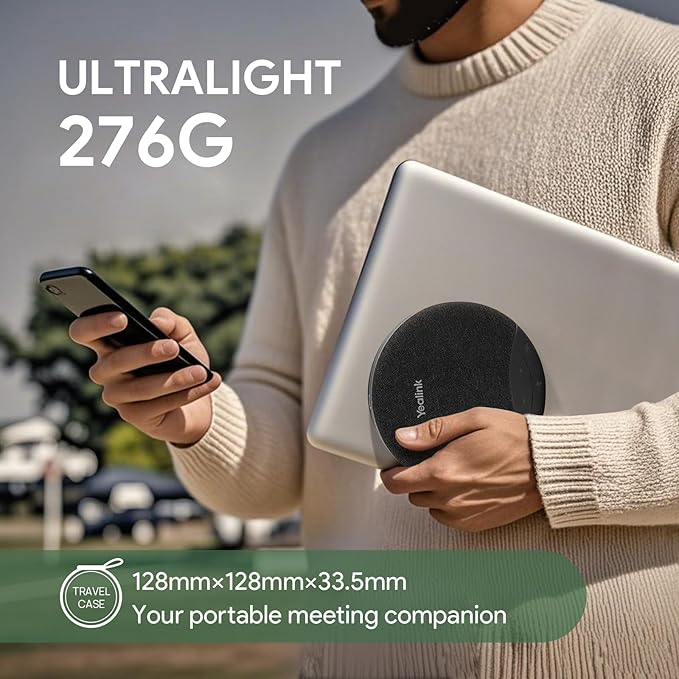Yealink SP92 Conference Speaker and Microphone with Al Noise Cancellation, 20H Call Time, 13ft Pick-up, 360° Omni Mic 50mm Full-Duplex Speaker, Bluetooth 5.3/USB Speakerphone for Teams