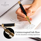Ellington Pens Luxury Fountain Pen Set- Extra Fine Nib- Includes 3 Ink Cartridges, Refillable Ink Converter, Gift Box -Fountain Pens For Writing, Calligraphy, Journaling, Sketching (Noble Heritage)