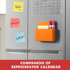 BEYGORM 2 Pack Plastic Magnetic Pen Holder for Refrigerator, Dry Erase Marker Holder for Whiteboard，Magnet School Locker Organizer Accessories, Pencil Cup, Pen Caddy, Classroom Organization(Orange)