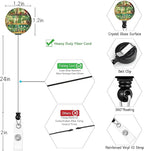 Green Bookshelf Lanyards for ID Badges, Badge Holder with Lanyard Detachable, Badge Reel Retractable Keychain Clip, Cruise Ship Cards Holder Protector Name Tags, Teacher Nurse Office Women Gifts