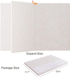 Lightomorrow Thickened Bulletin Board - 36 x 24 Inches, Decorative Felt Board Pin Board for Wall - 3' x 2' Foldable Photo Display Board with Self-Adhesive Tape, Includes 20 Push Pins - Oatmeal
