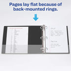 Avery Standard View 3 Ring Binders, 3" Round Rings, 460-Sheet Capacity, 3.5 Inch Wide Spine, Black Binders, Ideal for Lightweight Organization and Occasional Referencing (4-Pack of 03361)