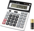 HIHUHEN Large Electronic Calculator Counter Solar & Battery Power 12 Digit Display Multi-Functional Big Button for Business Office School Calculating (1 x Calculator)