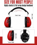 Copkim 12 Pcs Hearing Protection Ear Muffs NRR 28dB Noise Reduction Headphones Shooting Ear Protection Earmuffs(Red)