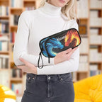 BOENLE Custom Dragons Red Blue Fire Eyes Pencil Case Box Boys Girls Personalized Name Large Pencil Pouch Stationery Pen Bag Organizer for Kids Adults School Office