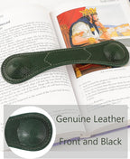 Weighted Bookmark - Leather Book Page Weight Book Weights Holder for Hands-Free Reading Paper Weights for Cookbooks Crafts Music Books (01Green)