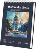 Fuxi Water Color Paper 9 x 12, Watercolor Sketchbook 140 lb Cold Press, 32 Sheets (64 Pages) Watercolor Pad, Perfect for Classroom, Home & Travel, Art Supplies for Artists Gifts.
