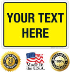 Personalized Custom Yellow Background Customize for Office, Business, Workplace, Home, Airbnb, Delivery Sign, 10x14 Inches, Rust Free .040 Aluminum, Fade Resistant, Made in USA by Sigo Signs