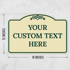 Custom Decorative Sign, Personalized Metal Sign for Business, Driveway, Home, Airbnb, Office Door Plaque, Green Border Sign, 12x18 Inches, ACM, Fade Resistant, Made in USA by Sigo Signs