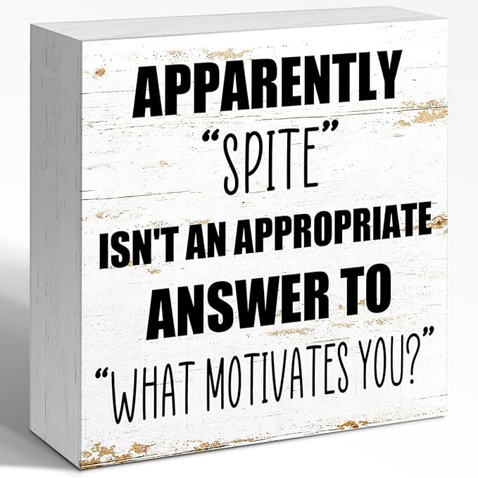 Office Wooden Box Sign Spite Isn't An Appropriate Answer 5x5x1 INCH Sign, Emotional Intelligence Decor, Workplace Harmony Wall Art