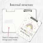 FTKBGHY Rainbow Christian Clipboard with Storage, You are Loved Beyond Measure Religious Metal Clipboard for Kids Nurses Teachers Students School Office Desk Accessories, 12.4x9.25 Inch