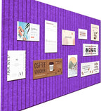 Large Felt Wall Tiles Cork Boards for Office Cubicle, 47"x35" Felt Photo Board Bulletin Tiles Pin Board for Walls Home Decor, Noise Reduction Boards Panels Fors Notes Memos, 12-Pack, Purple