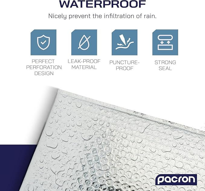 Pacron 1000-Pack Insulated Silver Thermal Bubble Mailers 10 x 11 - Waterproof Metallic Foil Self-Sealing Padded Envelopes for Cold Shipping, Perishables, Food, Cosmetics, Pharmaceuticals