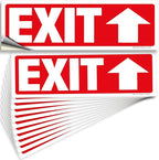 iSYFIX Exit Signs Stickers 12 Pack 12x4 Inch - Laminated Premium Vinyl Directional Up Arrow Signs for Buildings, Office, Workplace, Stores, Schools, Theaters, Parking, Restaurants, Factories