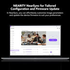 NEARITY V410 NDI PTZ Camera, 2K 10x Hybrid Zoom Video Conference Webcam, AI-Powered Noise Cancellation, 4 Preset Positions, 350° Pan&60° Tilt, 120° FOV, Remote Control for Zoom/Teams/Google Meet