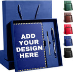 Personalized Journal Notebook Set with Pen & Gift Box, Custom Name/Logo Notebook Black A5 College Ruled Lined 8.26''x5.9'' Personalized notebook Gifts for Men and Women,200 Pages,Midnight Blue