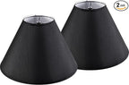 GO&SO Set of 2 Black Lamp Shade Fabric Large Lampshades,Barrel Lamp Shades 6.5 x 16.3 x 10.5 inch,Replacement Lamps Shades for Table Lamps,Floor Lamps,Spider Lamp Cover Handcrafted, Assembly Required