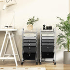 RELAX4LIFE 6-Drawer Rolling Storage Cart - Classroom Organization on Wheels w/Removable Plastic Drawers, Mobile Art Craft Cart for School Paper Home Office, Utility Cart with Drawers (Gradient Grey)