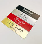 Office Desk Name Plate or Wall/Door Sign - 2x8 or 2x10 - Laser Engraved Sign - CUSTOMIZE. Holder available. Available in 21 colors and 17 fonts. Great gift idea - 1 Tag