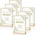 PPH-Sisy Acrylic Sign Holder 8.5X11 Clear Sign Holder,Double Sided Flyer Holder, Table Menu Holder Display Stand for Wedding Table Number (6pcs)