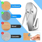 LEIFIDE Cubicle Hooks Fabric Panel Wall Hooks Cubicle Clips Picture Hangers for 40 Lbs Office Home Kitchen Room Board Hanging Supplies(Silver,10 Pieces)