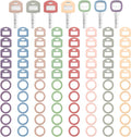 Blulu 80 Pcs Key Labels Key Color Covers Caps Tags Covers Set Plastic Keys Identifier Rings Toppers for Tags Organization House, 2 Styles(8 Morandi Color)