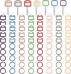 Blulu 80 Pcs Key Labels Key Color Covers Caps Tags Covers Set Plastic Keys Identifier Rings Toppers for Tags Organization House, 2 Styles(8 Morandi Color)