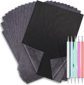 Carbon Transfer Copy Paper with Embossing Stylus Tool for Tracing, Cridoz 30 Sheets Graphite Transfer Tracing Paper with 5 Pcs Embossing Dot Tools for Tracing on Wood, Paper, Canvas (8.5 by 11 Inch)