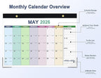 ANYZONE Desk Calendar 2026-2027, 18 Months Calendar from Jan. 2026 to Jun. 2027, 17" x 12" Large Desktop/Wall Monthly Calendar with Corner Protectors, Ample Space ＆ Target for Home, School, Office