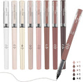FUNFULL Aesthetic Cute Stick Rollerball Pens, 8pcs Quick Dry Colored Liquid Ink Pens, 0.5mm Fine Point Coffee Gel Pens with Soft Touch Smooth Writing for Journaling Planner School Supplies