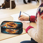 Pardick Pencil Case，Basketball Fire Big Capacity Pencil Pouch Coin Pouch Stationery Organizer For Teen School
