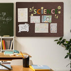 Large Bulletin Board - 48 x 36 Inches, Decorative Felt Pin Board for Wall - 4' x 3' Foldable Photo Display Board with Self-Adhesive Tape, Includes 20 Push Pins - Saddle Brown