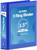 SUNEE 3 Ring Binder 1.5 Inch 1 Pack, Clear View Binder Three Ring PVC-Free (Fit 8.5x11 Inches) for School or Office Supplies, Cobalt Blue