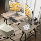 Bloss Extra Large Leather Desk Ma, 47.2" x 16.9" Non-Slip Dressing Table Cover Protector, Waterproof Student Study Desk Mat, Home Office Decor - Beige