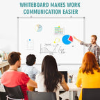 Large Whiteboard Dry Erase Board for Wall, 72"x40" Aluminum Frame Magnetic White Board with Long Pen Tray, Wall-Mounted White Board for School, Office and Home