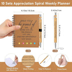 Moinchore 10 Sets Employee Appreciation Gift Inspirational Spiral Notebook with Bamboo Pen Sticky Note Thank You Valentines Day Gift for Coworker Office Staff Team Nurse Teacher (May You Be Proud)