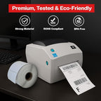Direct Thermal Labels Roll 2-1/4" x 1-1/4",10 Rolls(10,000 Labels),Compatible with Zebra, Rollo,Eltron &TSC Label Printer,Strong Adhesive Perforated shipping labels for Packages, Barcodes & Office Use