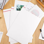 ReliThick 20 Pcs 13 x 17.75 Inch Large Rigid Mailer Self Photo Document Mailers Adhesive Stay Flat White Cardboard Envelopes White Kraft Envelopes for Art Prints Cd Photos Document