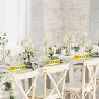 Aemygo 24 Pcs Metal Reserved Table Signs, Golden Table Top Reserved Sign for Restaurants, Double Sided Tent Guest Reservation Table Seat Sign for Wedding, Party, Ceremony, Events(5.91" x 3.15")