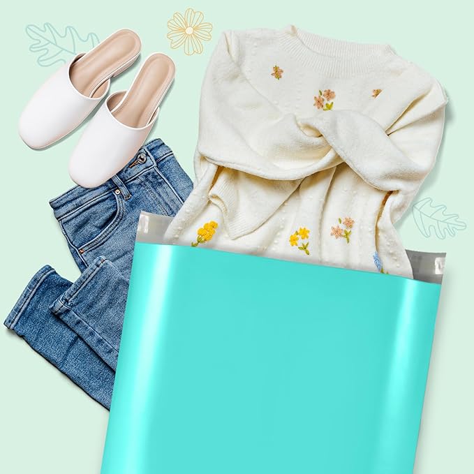 Fuxury 500 Pcs Large Poly Mailers 19x24 Inch, Bulk Shipping Bags for Clothing, Strong Adhesive Shipping Envelopes for Small Business Suppliers,Waterproof Mailers Poly Bags Mailing Envelopes Teal