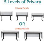 Stand Up Desk Store ReFocus Clamp-on Acoustic Desk Divider Privacy Panel That Reduces Noise and Visual Distractions (Cool Gray, 23.6" x 23.6")