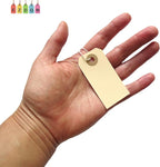 Manila Tags with Elastic Loop - 2 3/4' x 1 3/8', Box of 100 Paper Tags with Reinforced Hole, Labels with String Attached