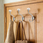 TUNNY Coat Hooks - 5 Pack Polished Chrome Towel Hooks Robe Hooks Decorative Wall Hooks for Bathroom Bedroom Kitchen Towel Robe Clothes Cabinet Closet Bathroom Hardware