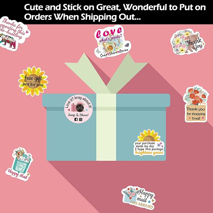 500 Love It Brag About It Snap Share Stickers - Pink Review, Boutique Packaging Handmade, Small Business Must Haves Social Media Roll