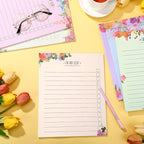 300 Sheets to Do List Notepad Daily Checklist Sticky Notes Cute Undated Memo Pad Color Block to Do Note Pad Weekly Plan Agenda and Organizer Planners for College(Bloom Style,10.5 x 8.5 Inch)
