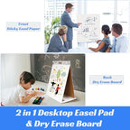 Nortix Sticky Easel Pads, Upgraded Versatile Tabletop Sticky Easel Pad with Dry Erase Surface for Meeting/Training/Doodling, 20x23 Inches, 20 Sheets/Pad, 4 Pads