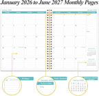 2026-2027 Planner - 18 Months Weekly & Monthly Planner from January 2026 - June 2027, Planners 2026-2027 with Elastic Closure, Inner Pocket, 8.5" x 11", Blue WaterColor